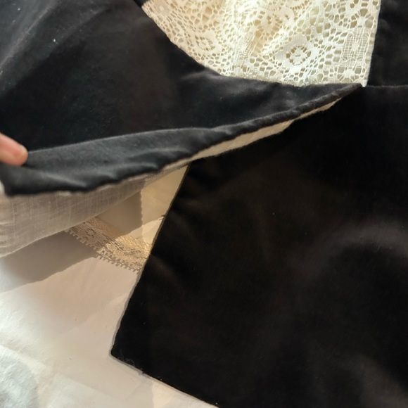 VINTAGE 70s JEANNE BOUCHEVER Cotton Velvet & Lace Patchwork Maxi Skirt S-L - Picture 9 of 16